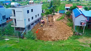 Dump Truck!!! Project 5 Ton Take Land To Bulldozer KOMAT'SU D20P Pushing To build a house