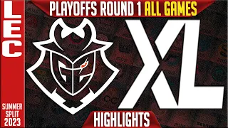 G2 vs XL Highlights ALL GAMES | LEC Summer 2023 Playoffs Round 1 | G2 Esports vs Excel