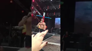 Yung Hurn stage diving performing „Nein“ at Open Air Frauenfeld 2018