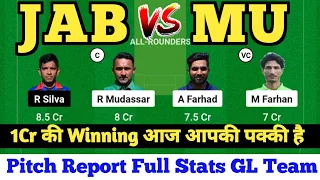 JAB VS MU dream 11 prediction | JAB VS MU today match prediction | ECS T10 Italy