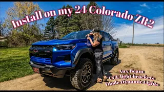 24 Colorado ZR2 install of RGB8 Aux Beam, CCE Ditch Light Brackets, and Lights