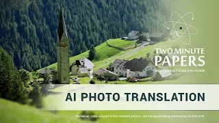 AI Photo Translation | Two Minute Papers #243