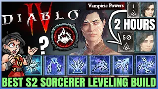 Diablo 4 - New Best Sorcerer Leveling Build - Season 2 FAST 1 to 50 - Skills Paragon Gear Guide!