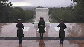 Through severe storms, sentinels at the Tomb of the Unknown Soldier keep watch