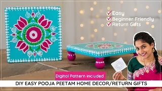 DIY Easy Pooja Peetam for this festive season | Varamahalakshmi Pooja Return gift ideas