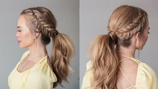 DOUBLE DUTCH FISHTAIL PONYTAIL | Braided hairstyle for medium long hair