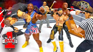 Big E vs Lashley vs Rollins vs Owens - WWE Title Action Figure Match! WWE Day 1