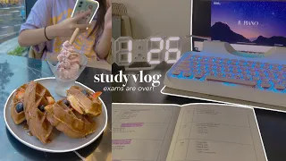 exam revision productive study vlog 🍨🌷 | 10 hour study days, watching squid game, exams are over!