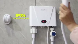 Compact Mini Instant Electric Water Heater: Easy Installation and IPX4 Waterproof Rating!