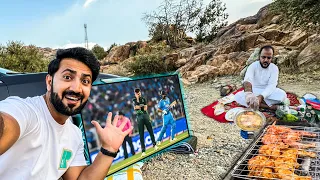 Exciting BBQ Gathering for India vs Pakistan match | BBQ in the mountains of Saudi Arabia