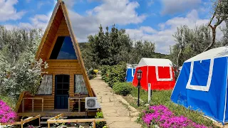 Assos ile Küçükkuyu arası çadır, karavan kamp alanları (Bungalow evler)