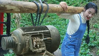 💡The Girl Repaired A 300-Pound Broken Motor, Which Is Simply Amazing!#machine #restoration |Linguoer