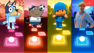 Bluey Bingo 🆚 Peppa Pig 🆚 Pocoyo 🆚 Blippi  Tiles Hop EDM Rush