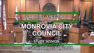 Monrovia City Council | August 4, 2020 | Study Session