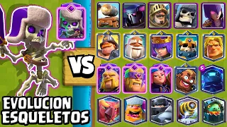 EVOLUCION de ESQUELETOS vs TODAS LAS CARTAS | NUEVOS ESQUQLETOS | DESAFIO de CLASH ROYALE