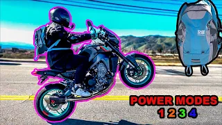 2022 YAMAHA MT09 WHEELIES IN DIFFERENT POWER MODES/TCS MODES