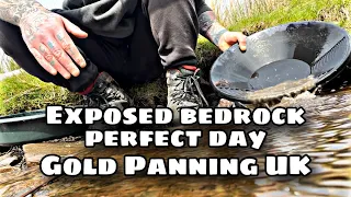 The Perfect Day for Gold Prospecting perfect exposed bedrock Gold Panning UK
