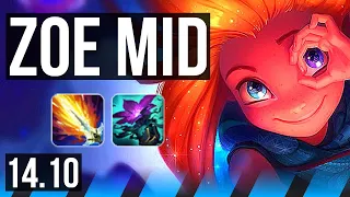 ZOE vs TRYNDAMERE (MID) | 69% winrate, 4k comeback, 12/3/9 | EUW Master | 14.10