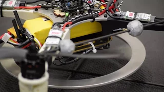 Improved Quadcopter Disturbance Rejection Using Added Angular Momentum