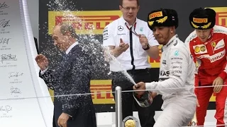 Lewis Hamilton denies targeting Vladimir Putin during Russian Grand Prix celebrations