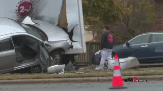 RAW: Car Slams Into Box Truck