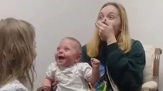 Babies Priceless Reaction to Hearing Her Sister's Voice for the First Time