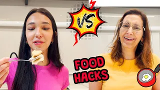 Batalha de FOOD HACKS em família | Família Luluca