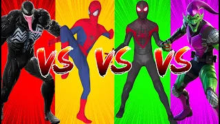 SUPERHERO COLOR DANCE CHALLENGE Venom vs Spider-Man vs Miles Morales vs Green Goblin