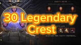 Elder Rift 30 Legendary Crest #diabloimmortal