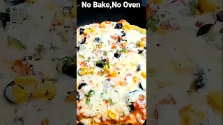 😉No Bake, No Oven Frying Pan Pizza In 10 Min😘 #shorts #pizza #shortvideo