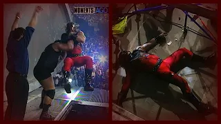 Kane & Rock vs Chris Benoit & Big Show w/ Shane (Big Show Chokeslams Kane Through The Stage)! 8/3/00