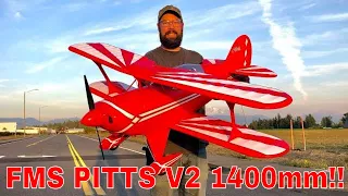 FMS PITTS 1400mm V2 MAIDEN FLIGHT!