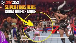 WWE 2K24: 10 Women's Finishers, SUPER FINISHERS, Signatures & more #WWE2K24