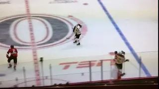Kuraly with the spin move to avoid the hit