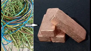 copper casting #asmr #casting #ingot #metal #viral #copper #aluminum #copper #gold