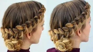 Dutch Braid Flower Updo | Braidsandstyles12