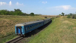 ЧМЭ3-3273 с пригородным поездом Запорожье-2 - Бердянск на перегоне Берда - Бердянск