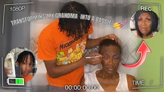 Transforming my grandma 👵 into a baddie 💅🥵