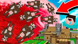 НУБ ПРОТИВ ЦУНАМИ ИЗ КОРОВ МУТАНТОВ В МАЙНКРАФТ ВЫЖИТЬ НУБУ MINECRAFT ТРОЛЛИНГ ЛОВУШКА ЗАЩИТА МУЛЬТ