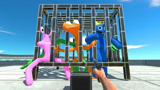 Rescue Rainbow Friends From Cages - Animal Revolt Battle Simulator