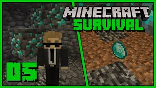 Minecraft - pierwsze diamenty, inne rudy i kilof diamentowy | Minecraft 1.19 Survivalowy Poradnik 05