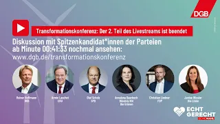 DGB-Transformationskonferenz: Diskussion mit Spitzenkandidat*innen