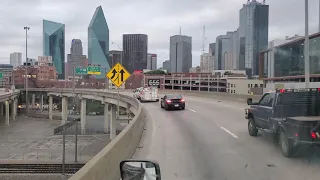 Driving through downtown Dallas