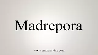 How To Say Madrepora