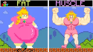 Evolution of Peach: Growing up Compilation FAT vs MUSCLE | Super Mario Bros. Wonder | Game Animation