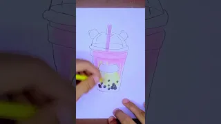 cute drawing bubble tea 🥰 #shorts #youtubeshorts