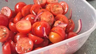 ЗАКУСКА ИЗ ПОМИДОР ЗА 5 МИНУТ  маринованные помидоры быстрого приготовления на праздничный стол