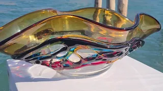 Sombrero glass bowl centerpiece Original Murano Glass OMG