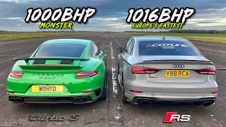 STREET KINGS.. EUROPES FASTEST 1016BHP RS3 vs 1000BHP TURBO S