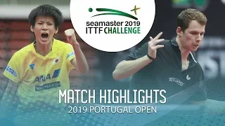 Togami Shunsuke vs Jonathan Groth  | 2019 ITTF Challenge Plus Portugal Open Highlights (R64)